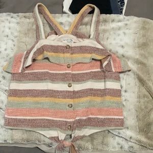 Striped front tie tank